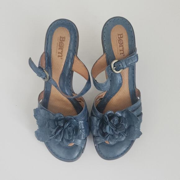 Born Flower Leather Sandals Blue - Picture 9 of 10